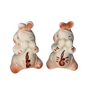 Van Telligen Salt & Pepper Shakers Peek A Boo Bunny Vintage 1950s Mid Century
